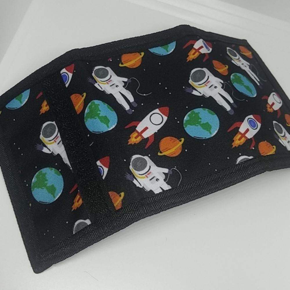 Spaceman retro astronaut Velcro trifold wallet - Picture 4 of 5
